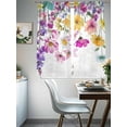 thumbnail image 4 of Pink Flowers Sheer Curtains 72 Inch Length 2 Panels Set Window Treatments, Spring Floral Elegant Pastoral Watercolor Rod Pocket Semi Curtains for Living Room/Bedroom/Kitchen Décor, 104"W x 72"L, 4 of 7