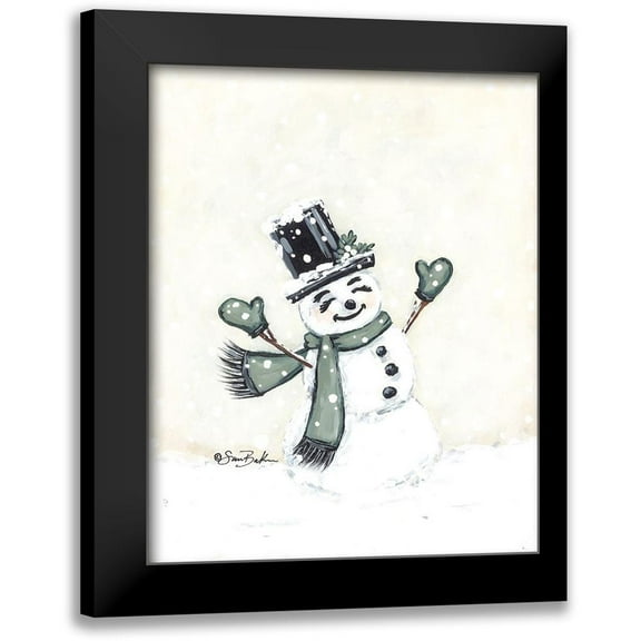 Baker, Sara 12x14 Black Modern Framed Museum Art Print Titled - Jolly Green Snowman