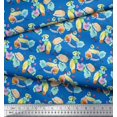 thumbnail image 2 of Soimoi Blue Poly Georgette Fabric Fruits & Cookies Food Print Fabric by the Yard 42 Inch Wide, 2 of 3