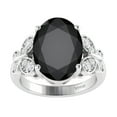 thumbnail image 2 of Sterling Silver with Natural Black Spinel and White Topaz Solitaire Ring, 2 of 3