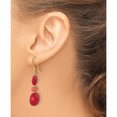 thumbnail image 3 of Sterling Silver Gold-Plated Coral/Jade Dangle Earrings (Width 11.8) (Length 48.6) - Jbsp, 3 of 5