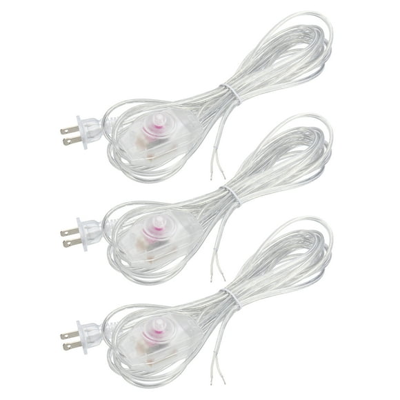Uxcell 15 Feet 3 Set UL List Lamp Power Cord with Full Range Rotary Lamp, Clear