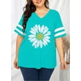 thumbnail image 4 of KimSoong Plus Size Sunflower Shirts for Women Cute Dandelion Graphics T-shirt Summer Women Short Sleeve Inspirational Tee Tops, 4 of 6