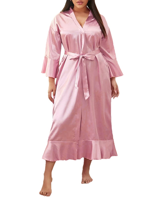 Details about   Women Nighttie Long Silk Satin Robe Kimono Dress Gown Bathrobe Pyjamas Sleepwear