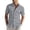 Grey*, variant on RUTAYY Men's Shirts Solid Color Short Sleeve Summer Casual Business Button Down Mandarin Collar Comfortable Breathable Tops Holiday Classic Blouse