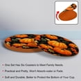 thumbnail image 4 of Thanksgiving 6PCS Round Microfiber Leather Cup Coasters, 11x11 cm/4.3x4.3 in - Set of 6 Drink Coasters for Home Decor, 4 of 6
