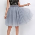 thumbnail image 2 of Ediodpoh Carnival Women's Tutu Skirt Knee Length Long Adult Tutu Layered Short Prom Party Midi Mesh Skirt Womens Skirts Grey L, 2 of 5