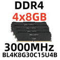 thumbnail image 1 of CrucialBallistix DDR4 32 GB RAM Desktop Memory DIMM for PC, 3000 MHz,BL4K8G30C15U4B, 1 of 1