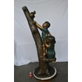 thumbnail image 3 of Nifao Fine Arts Outlet 64” Children Reaching for Cat Garden Statue, Weatherproof – Garden Outdoor Decor Sculpture, 3 of 12