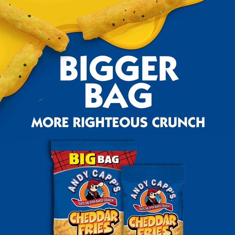 Andy Capp's Big Bag Cheddar Flavored Fries, 8 oz, Crunchy Snack