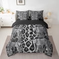 thumbnail image 2 of Feelyou 3D Grey Leopard Bedding Comforter Set 7 Pieces, Fashion Cheetah Print Full Bedding Set, Jungle Wildlife Animal Reversible Fitted Sheet Flat Sheet, Ultra Soft Bedroom Decor, 2 of 7