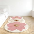 thumbnail image 2 of Upgraded Pink Cute Rugs for Bedroom, Floral Area Rug, Non-Slip Absorbent Bathroom Mat Super Cute Machine Washable Bathroom Mat Floral Soft Fluffy Bath Mat 47"x15" E, 2 of 8