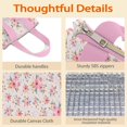 thumbnail image 4 of Pioneer Flower Floral Print Pattern Insulated Lunch Bag for Women & Adults,Large Portable Soft Cooler Lunch Bag,Thermal Food Storage Tote with Pearl Cotton,8.66L,8.75x5.75x9.5 Inch, 4 of 6