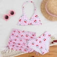 thumbnail image 2 of CAUYDY Children Girl Swimsuits 3 Pcs Kids Girls Tankini Bathing Suit Set 8T 9T 10T Teen Girls Bikini Swimwear with Cover Ups Tween Girls Summer Beach Skirt (Sizes 11-12 Years,F02-Pink), 2 of 8