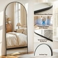 thumbnail image 5 of Antok Arched Full Length Mirror 71"x32", Standing Floor Mirror with Black Frame, Durable Anti-Shatter Glass, Freestanding/Wall Mountable for Bedroom, Living Room, Dressing Room, 5 of 7