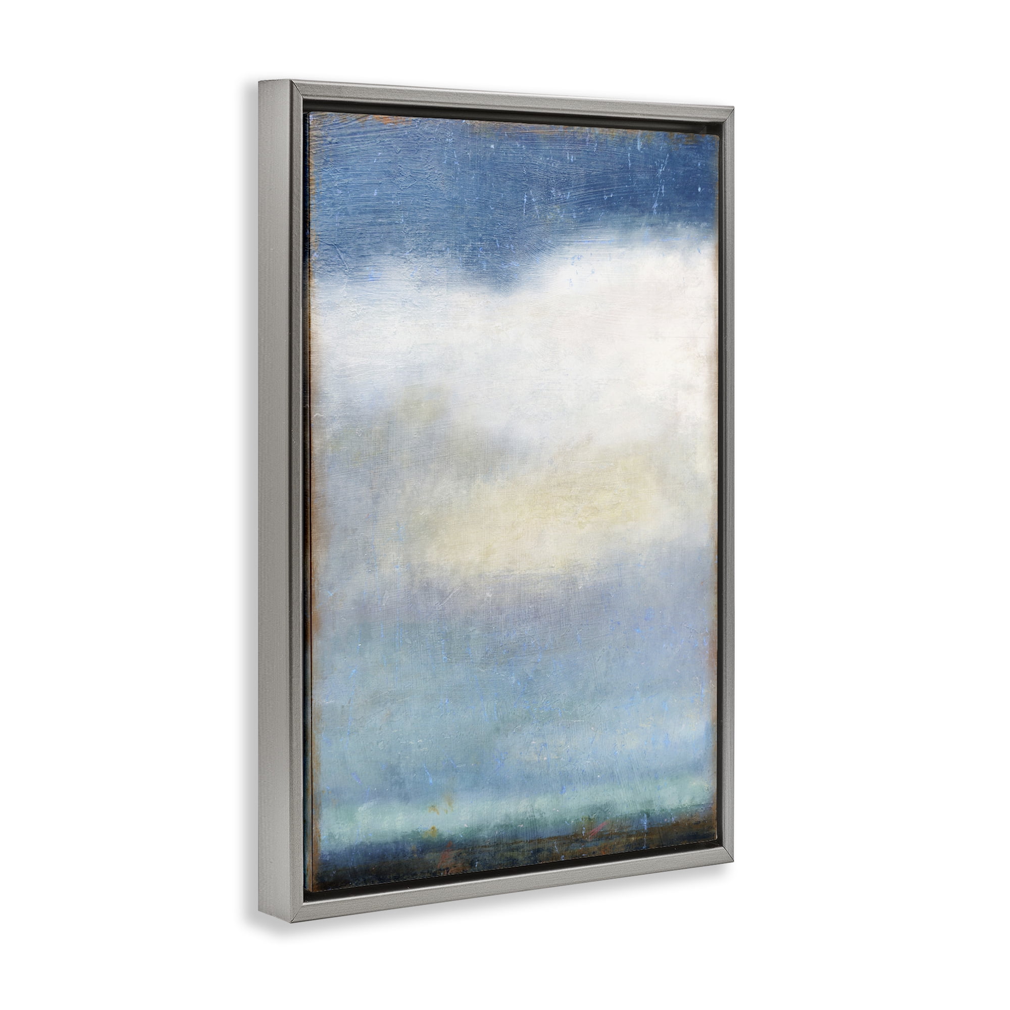 Stupell Industries Rustic Clouds Landscape Landscape Painting Gray Floater Framed Art Print Wall Art, 17 x 25