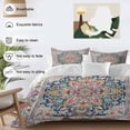 thumbnail image 4 of Colorful Boho Bedding 3 Piece Duvet Cover Set Full Size, Ethnic Vintage Mexican Flowers Southwestern Soft Microfiber Comforter Cover with Zipper Closure & Pillowcases, FadeResistant Quilt Cover, 4 of 9