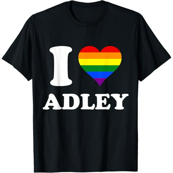 t-shirt Rainbow Flag Heart I Love Adley T-Shirt mens,black,women,funny,journey,Crew Neck, Short Sleeve,custom clothing patterns.gift