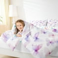 thumbnail image 5 of Manfei Vintage Butterflies Full Size Comforter Sets,Dreamy Theme Bedding Comforter Set,Purple Light Purple Bedding Sets For Girls,Ultra Soft Home Decor Reversible,3 Pieces, 5 of 9