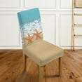 thumbnail image 3 of Xoenoiee Beach Starfish Print Dining Room Chair Covers, Stretch Jacquard Parsons Chair Slipcovers Removable Washable Kitchen Chair Protector Cover for Dining Room, Hotel, Ceremony, 1 Set, 3 of 7