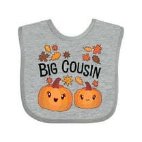 Inktastic Big Cousin Pumpkins with Fall Leaves Boys or Girls Baby Bib