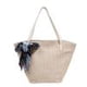 thumbnail image 1 of Bolso de mano de paja con lazo de playa Bolso tote de hombro tejido con pañuelo de seda (Beige) Tmvgtek Oficina Multiescena Multifunción, 1 of 9