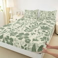 thumbnail image 3 of jejeloiu Retro Rustic Botanical Twin Sheet Sets,Natural Plant Twin Fitted Sheet,Green Leaf Flower Flat Sheet For Girls Kids,Super Cozy Room Decor,3pcs, 3 of 7