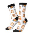 thumbnail image 1 of Lukts Kawaii Shiba Dog Pattern Womens Crew Soft Moisture-wicking Socks,Moisture Control Crew Socks,Mid Calf Socks, 1 of 6