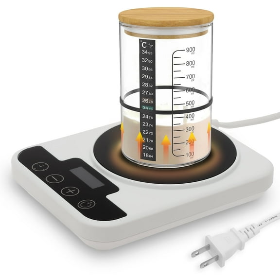 Tcwhniev Sourdough Starter Warmer Precise 1°F Thermostat Control (70-100°F) Sourdough Warming Mat 12 Hour Timer for Home Bread & Dough Fermentation