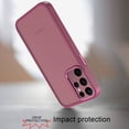thumbnail image 3 of For Samsung S23 Ultra Polished Oil Thick Acrylic Metal Button Hybrid Case Cover - Burgundy, 3 of 3