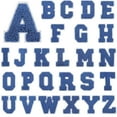 thumbnail image 1 of Parche de letras,Parche de letras,Parche de letras,26 parches de parche del alfabeto A-Z para chaquetas,Suministros de bricolaje azul, 1 of 5
