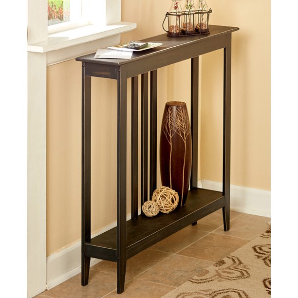 Slim Entryway Home Accent Table with Antique Finish Black Walmart