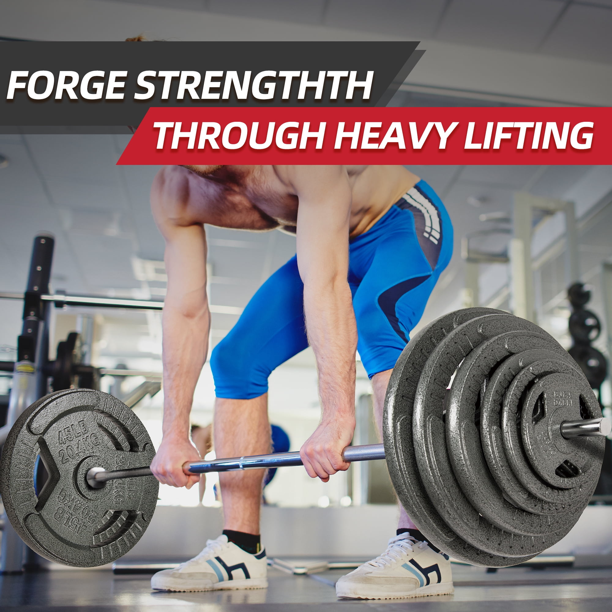 Sprint Demon 210-Pound Cast Iron Weight Plate Set: 1-Inch Hole, Rust-Resistant Finish, Durable for Strength Training