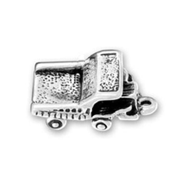 Sterling Silver 16" .8mm 3D Off Highway Mining Earth Moving Heavy Duty Dump Truck Pendant Necklace
