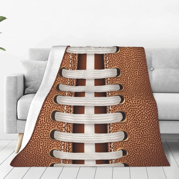 Throw Blanket Standard Size 60"X50" Inches Football Stitches Soft Cozy Lightweight Blankets for Boys and Girls