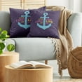 thumbnail image 5 of Ambesonne Live Laugh Love Throw Pillow Cover 2 Pack, Nautical Anchor, 16", Multicolor, 5 of 7