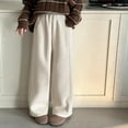 thumbnail image 5 of HAiming Girls Sweatpants Straight Wide Pants Baggy Elastic Waist Casual Loose Trousers with Pockets, 5 of 9