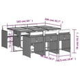 thumbnail image 4 of vidaXL 7 Piece Garden Dining Set with Cushions Grey Poly Rattan, 4 of 5
