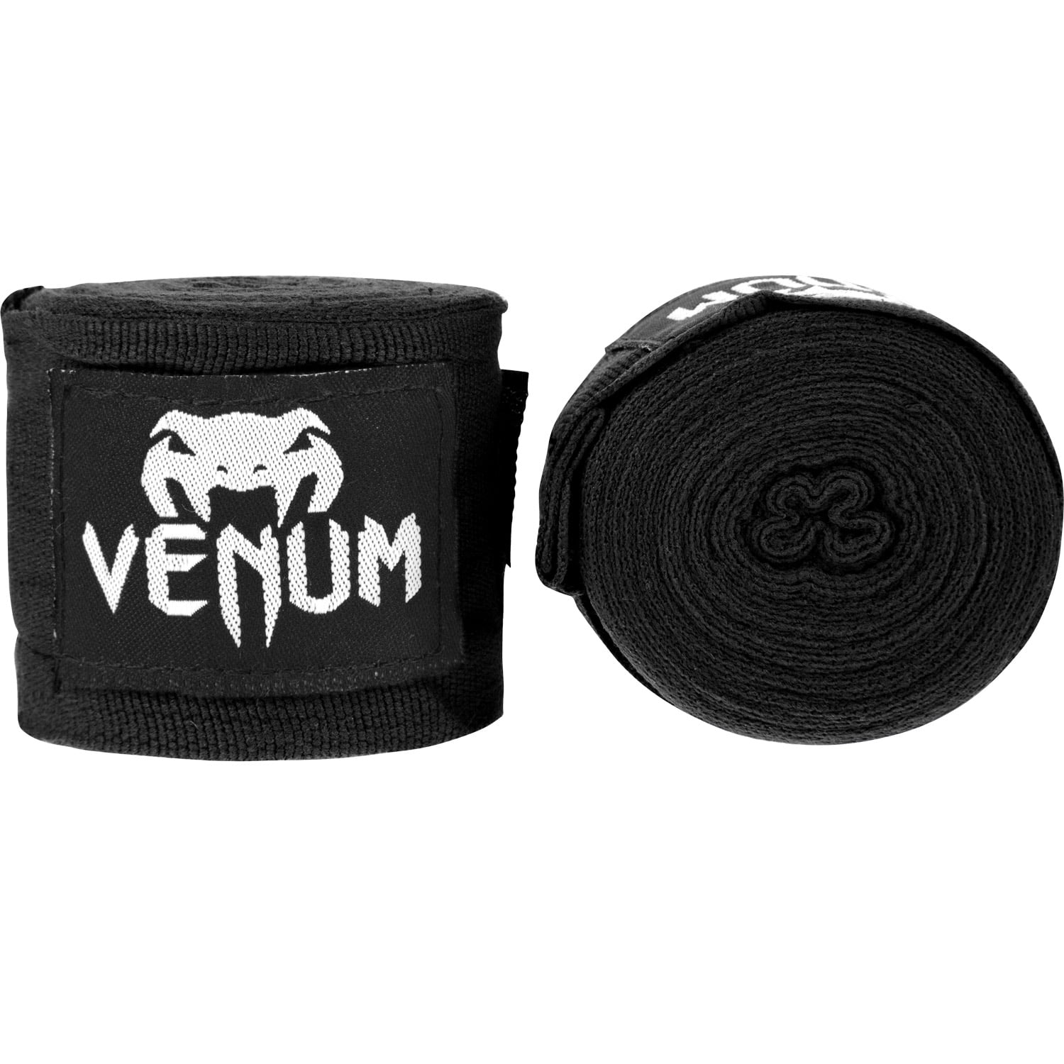 Venum 180-Inch Boxing Hand Wraps – Elastic, Unisex, Black/White – MMA, Kickboxing & Training Gear
