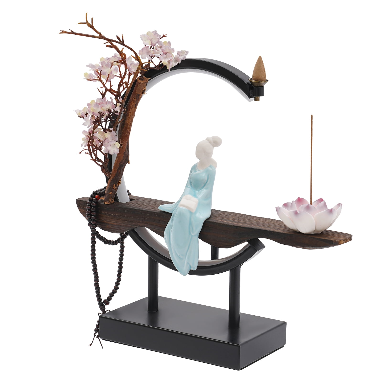 Retro Style Porcelain Backflow Incense Burner Incense Cone Sticks Holder Home Decor for Home and Office Classical