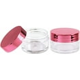 thumbnail image 3 of Beauticom 12 Pieces High Quality 20G/20ML Clear Round Acrylic Cosmetic Product Sample Travel Jars with Flat Top Lids (Metallic Rose), 3 of 9