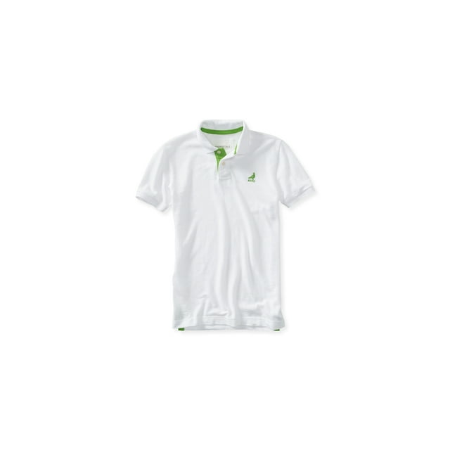 Polo de rugby Aeropostale con logo bordado para hombre blanco grande