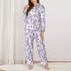 thumbnail image 2 of Balery Lavender Flowers Conjunto de Pijama con Estampado para Mujer, Conjunto de Dos Piezas con Manga Larga, Ropa de Dormir Suave con Bolsillos, Pijamas Cómodos-XX-Large, 2 of 7