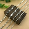 thumbnail image 5 of K-KED 990 Pure Silver Necklace Handmade Silver Cuboid Cable Link Chain Lover Link-18inch-5mm, 5 of 9
