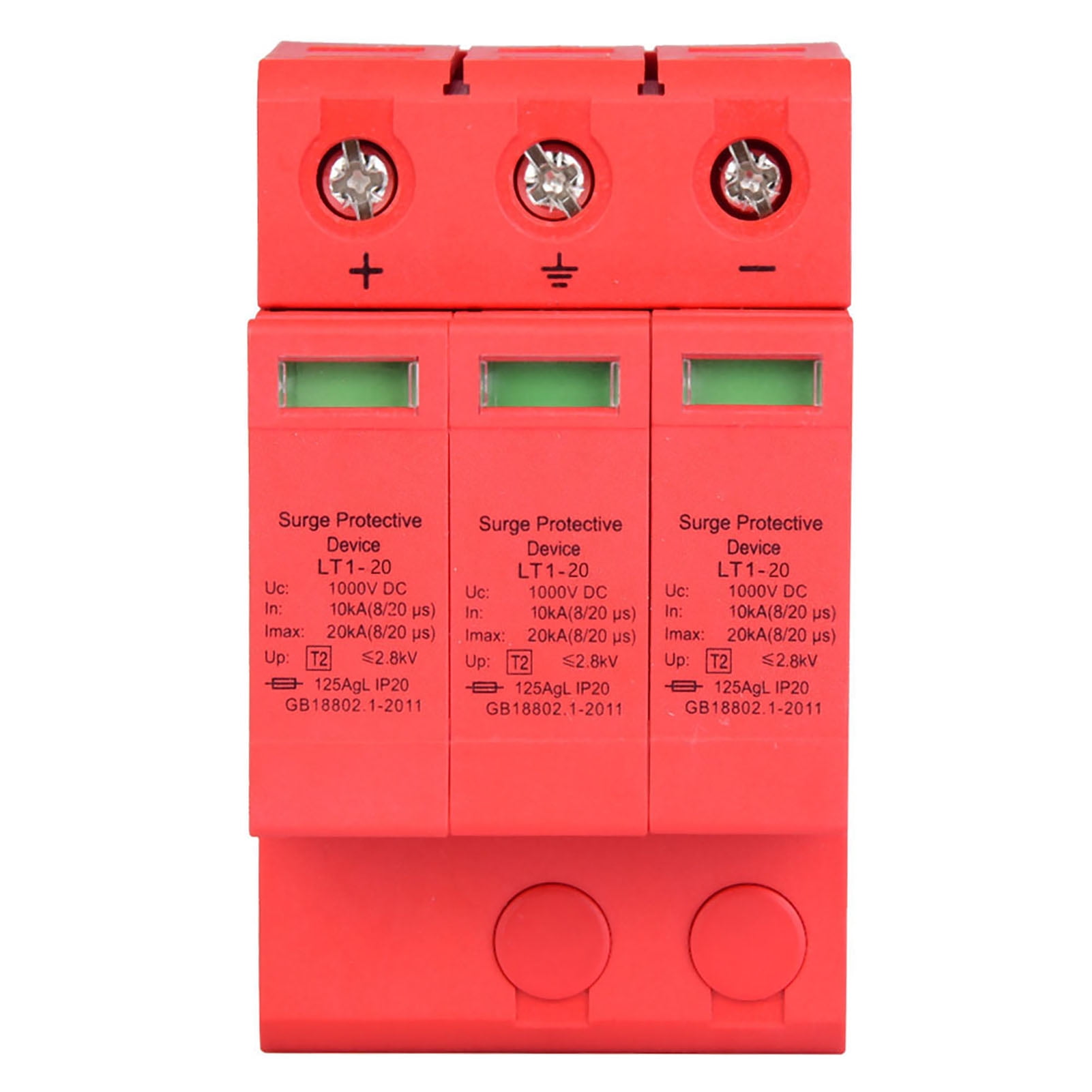 DC Power Surge Protector, Replaceable Convenient Installation DC Surge Protector, Surge Protective Device, 3P 3.0KV For Surge For  Protection 