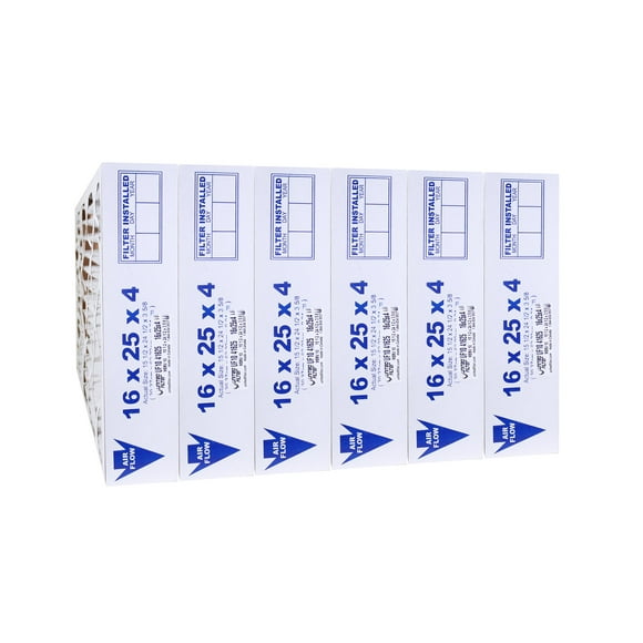 United Filter 16x25x4 MERV 10 Pleated HVAC AC Furnace Air Filters (6 Pack)
