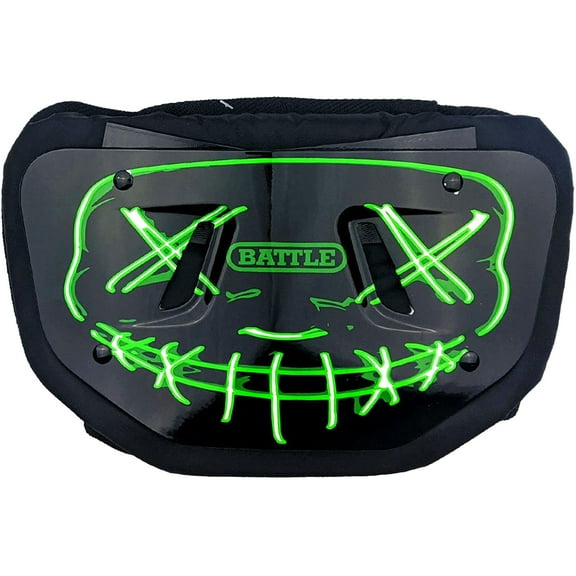 Battle Sports Adult Nightmare 2.0 Chrome Football Back Plate- Neon Green