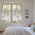 thumbnail image 3 of Easter Bunny Kitchen Curtains 45 Inch Length, Eucalyptus Leaves Spring Easter Eggs Country Tiers Curtains for Bathroom Bedroom Cafe, Light Filtering Small Window Treatment Drapes 2 Panels 42"Wx45"L, 3 of 8