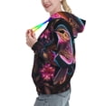 thumbnail image 3 of Yiaed Glowing Leaf Bird Print Womens Casual Hoodies Crew Neck Long Sleeve Sweatshirts With Pocket Pullover Tops Women's Hooded Sweatshirt-X-Large, 3 of 5