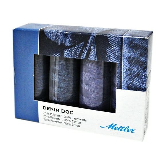Mettler 4 Spool Thread Set Denim Doc